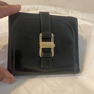 Gucci Black Wallet with Gold Clasp